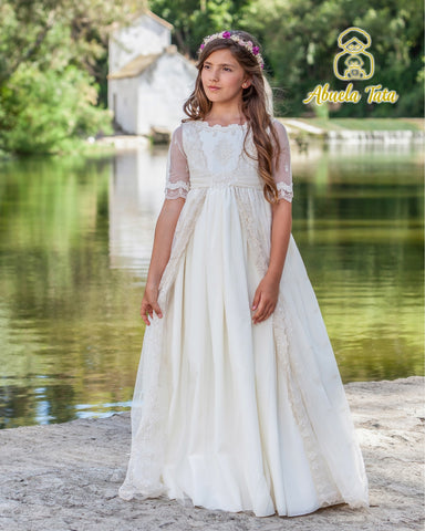 Vestido comunión beig