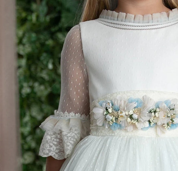 Vestido comunión celeste
