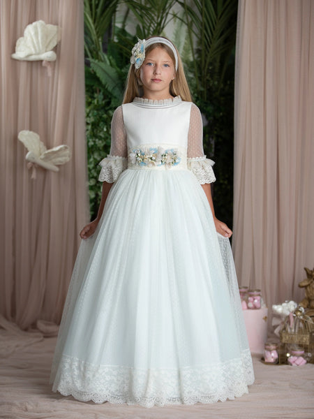 Vestido comunión celeste