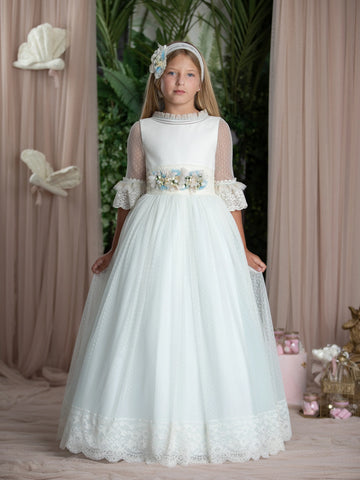 Vestido comunión celeste