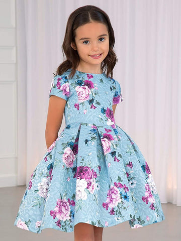 Vestido estampado floral celeste